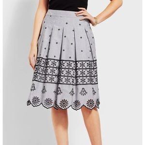 Talbots Black & White Eyelet Skirt (Size 12)